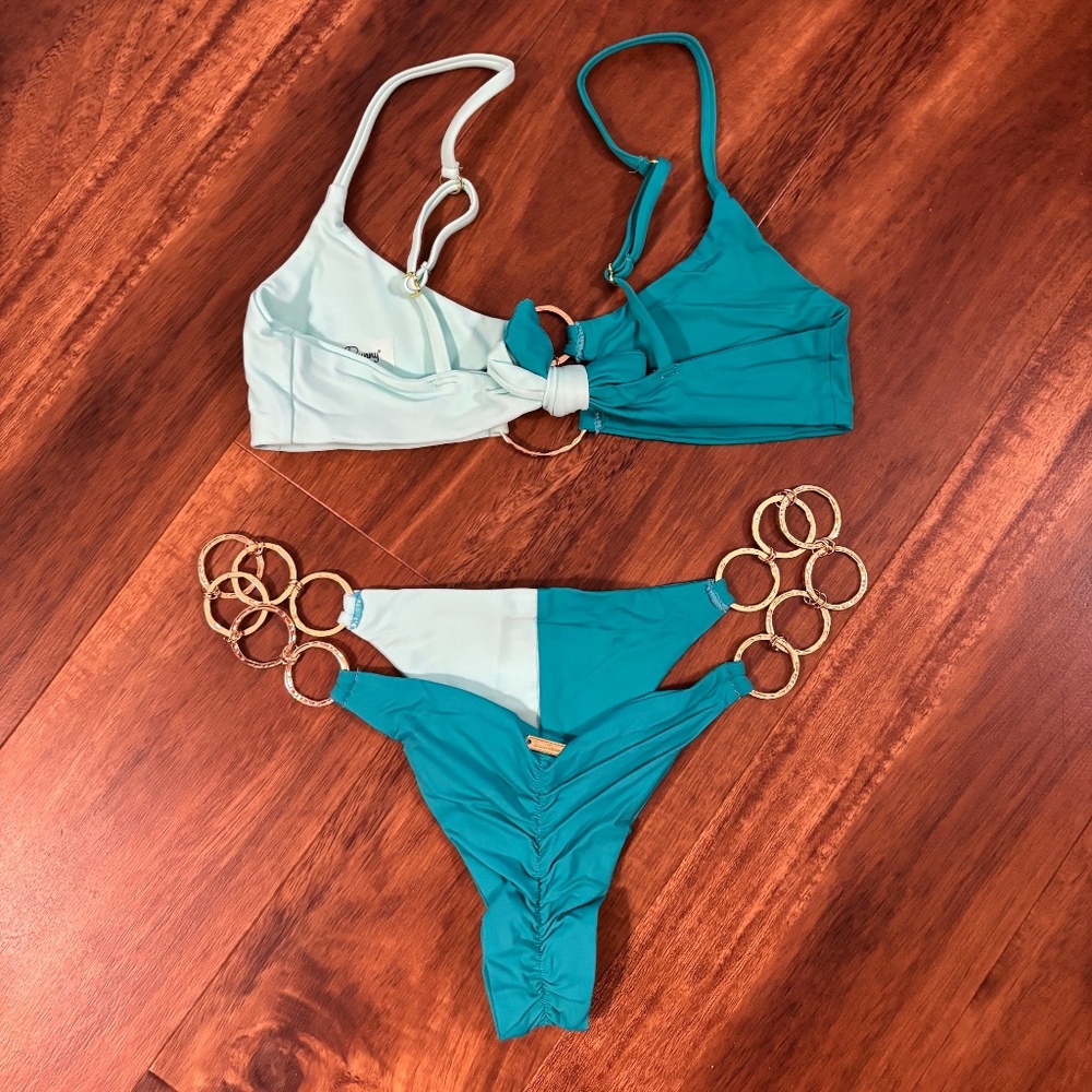 Two-Tone Ring Detail Bikini Set - Picture 11 of 15